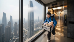 In China, vertical-city skyscrapers are so tall a new job exists: people tasked with delivering meals to the top floors