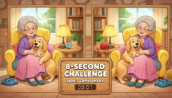 8-Second Challenge: Can You Spot 3 Differences in the Grandma and Dog Picture?