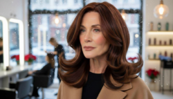 “Sophisticated and very flattering,” the “Black Cherry” shade is the one to choose after 50 this winter, says a hairstylist